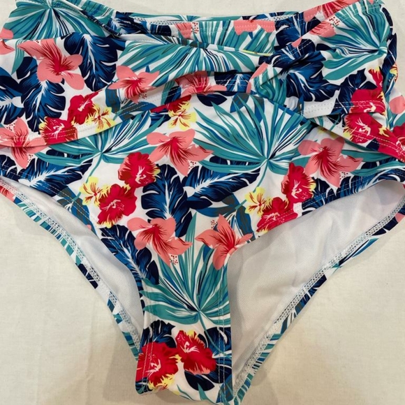 SHEKINI Women High Waist Bikini Tie Front Bathing Suit Two Piece Swimsuit - Picture 1 of 5